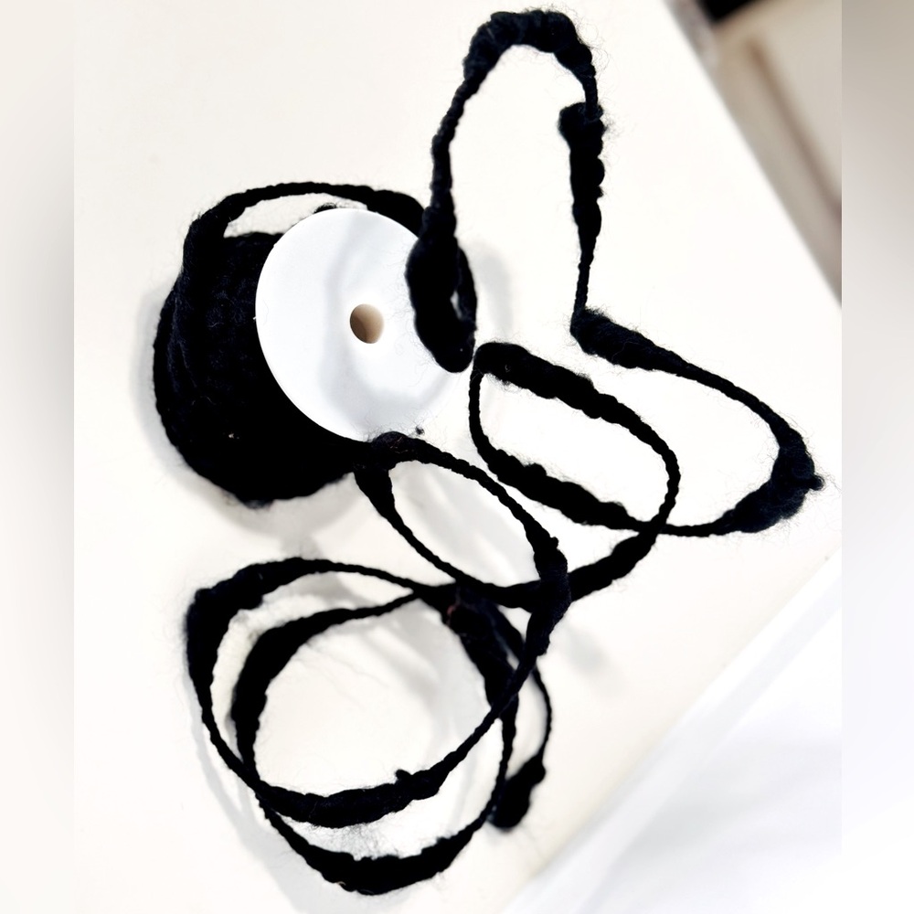 Black Wired Ribbon Yarn for Arts & Crafts 32 ft Roll